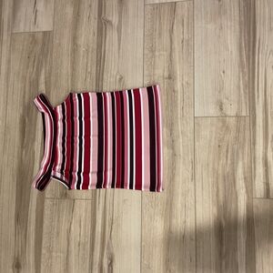 Striped Red and Pink Women's Tank Top